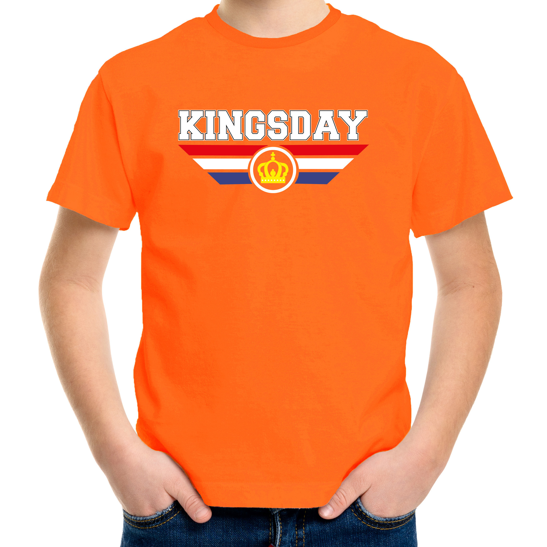 Kingsday t-shirt oranje voor kinderen - EK/WK - Koningsdag shirts
