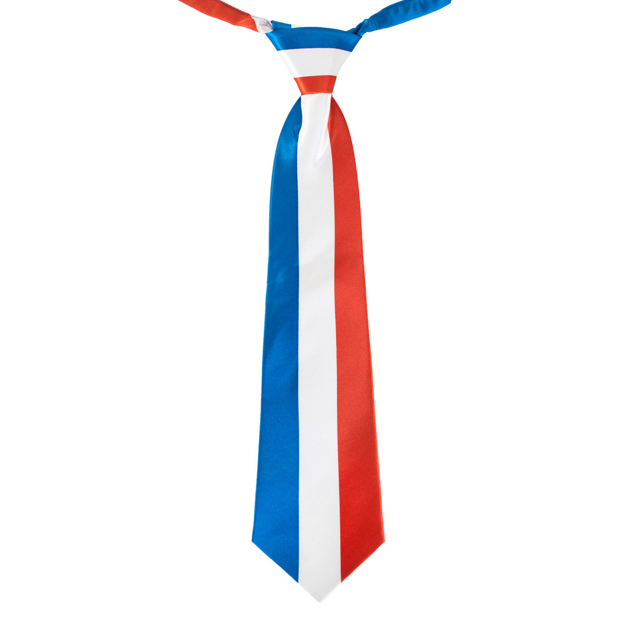 Party Stropdas in de kleuren van vlag Frankrijk - Supporters - Franse verkleed artikelen