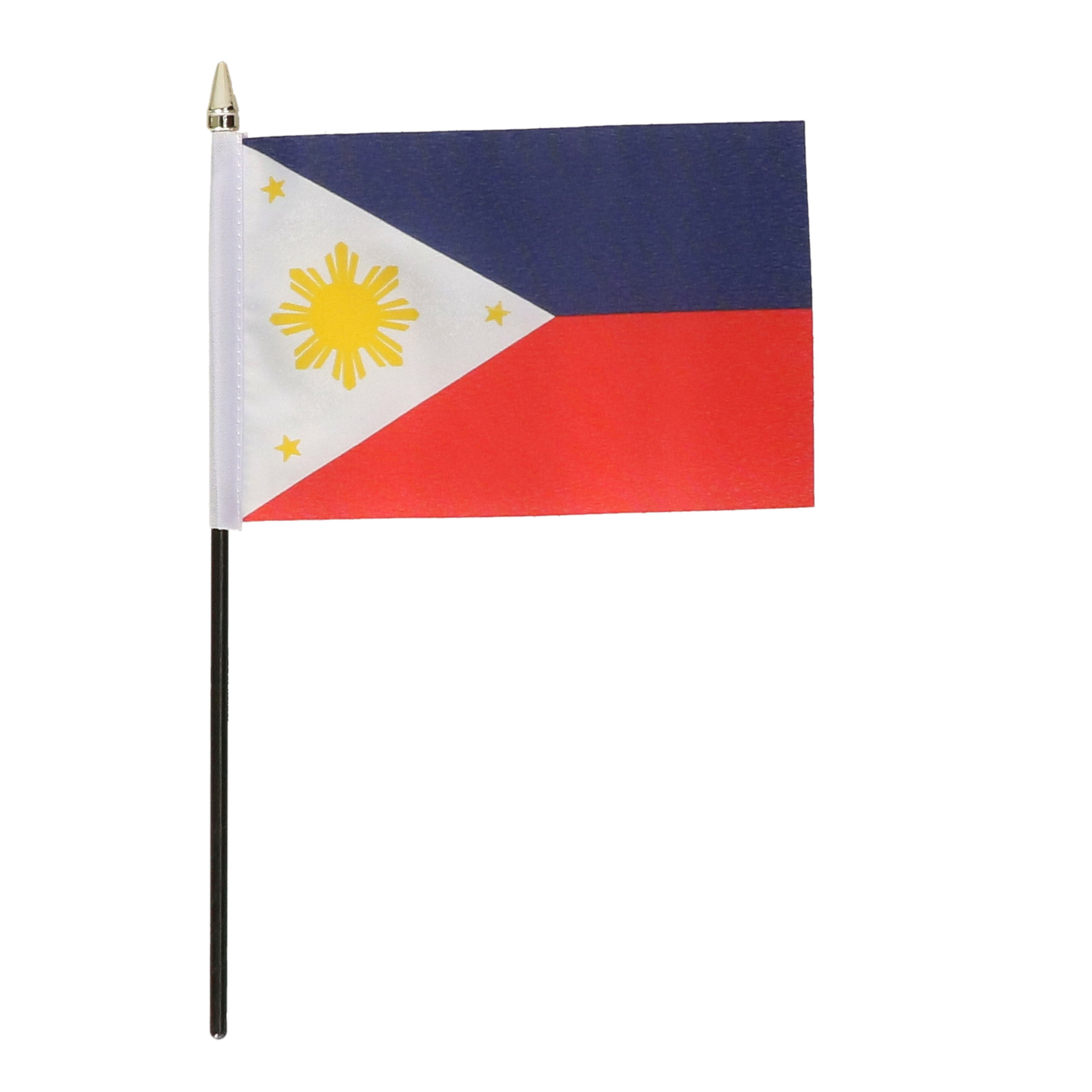 Filipijnen - mini vlaggetje van 10 x 15 cm op stokje - Landen vlag - H27 cm