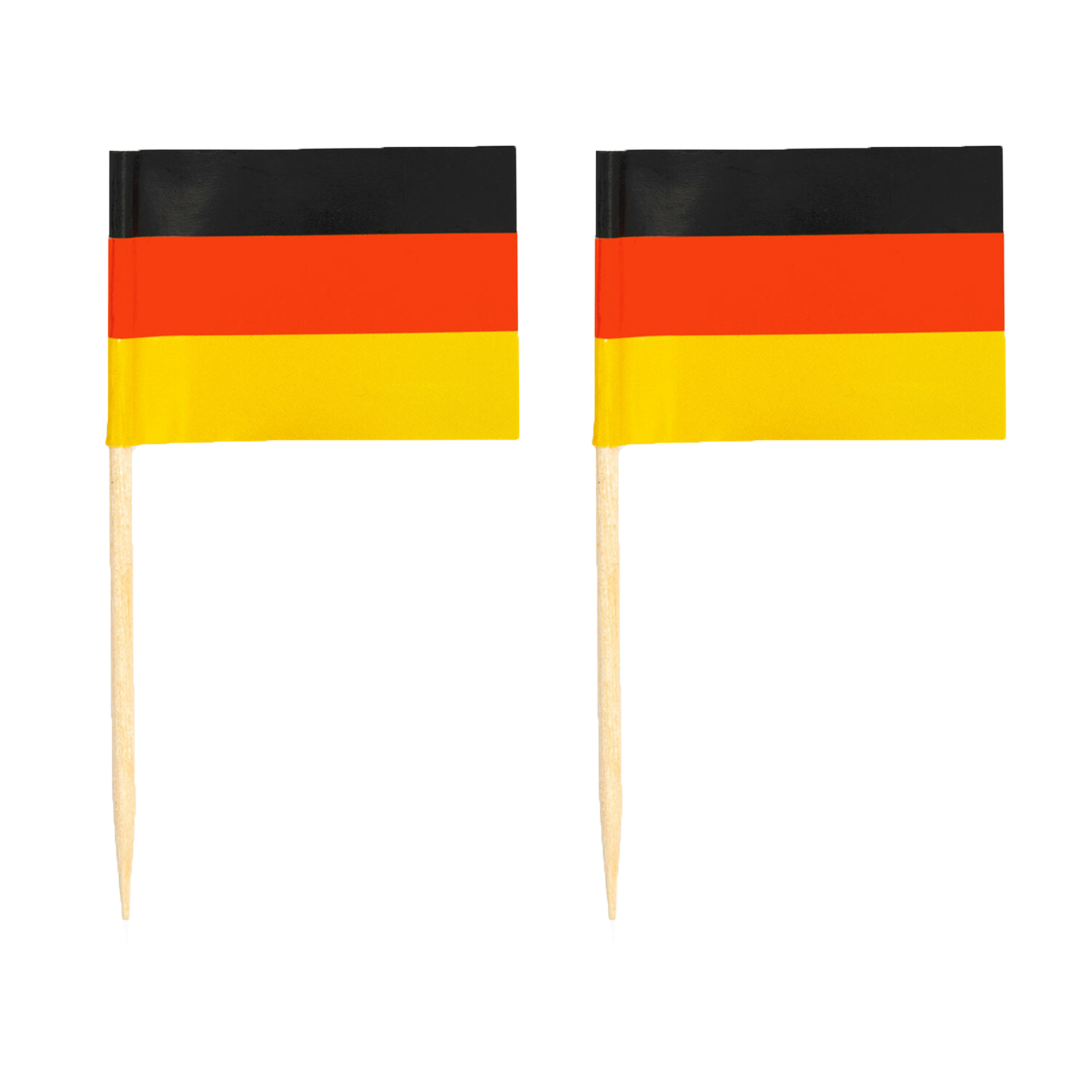 Cocktailprikkers Duitsland mini vlaggetjes - 50x stuks - versiering en feestartikelen - 8 cm