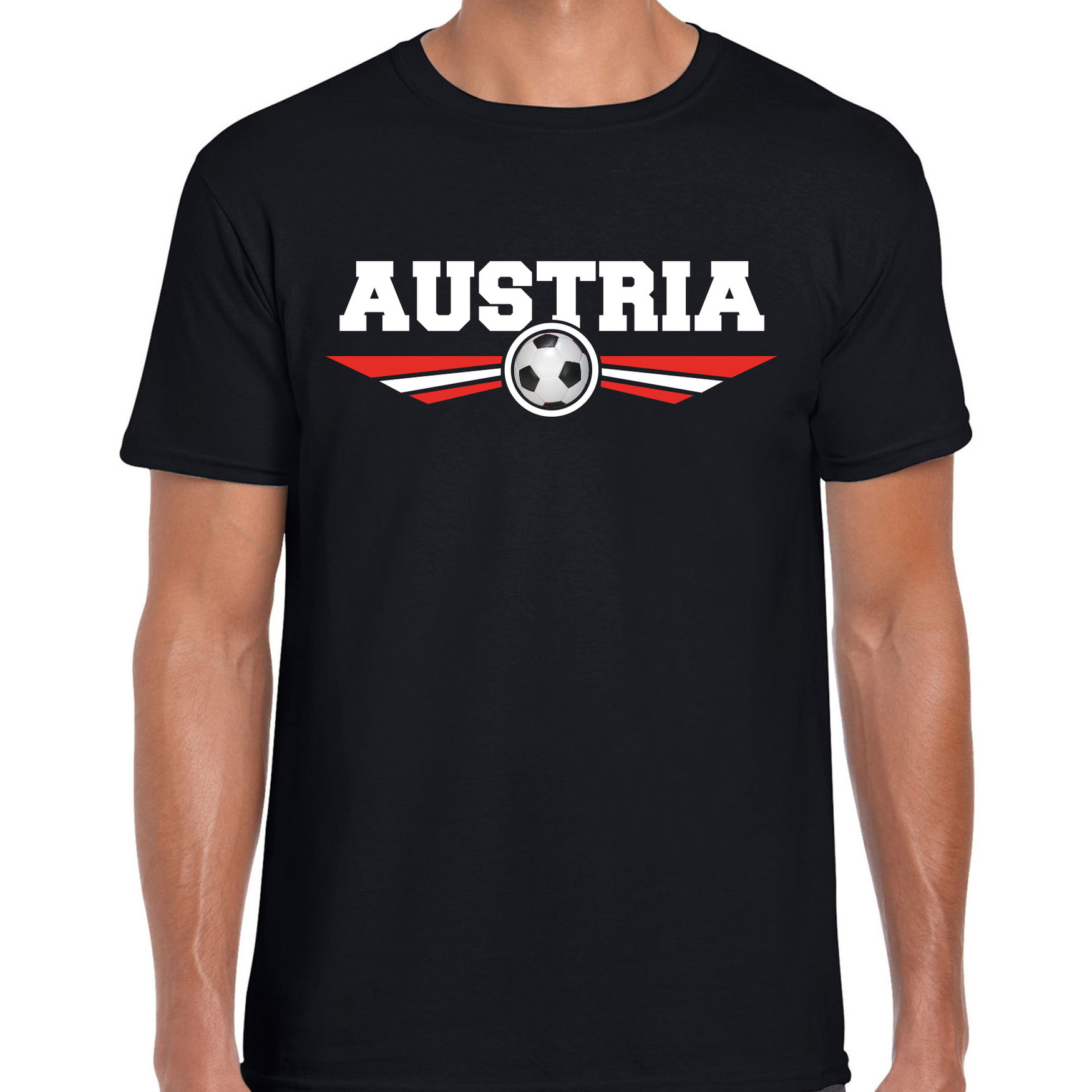 Oostenrijk / Austria landen / voetbal t-shirt zwart heren