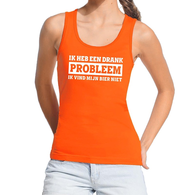 Oranje Ik heb een drankprobleem tanktop / mouwloos shirt voor da