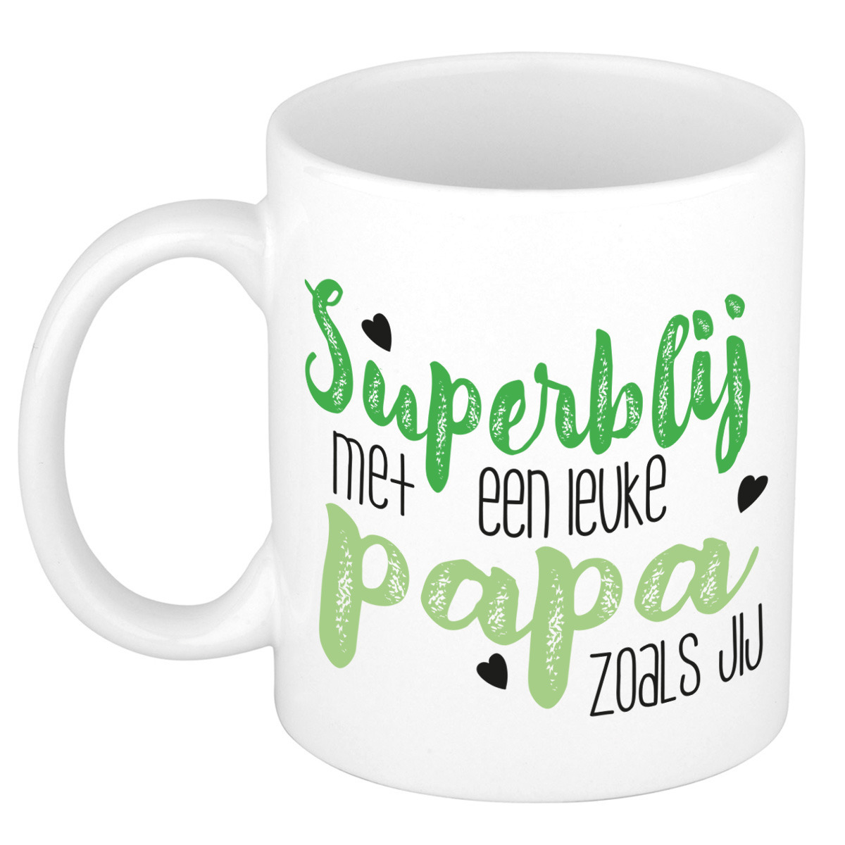 Cadeau koffie/thee mok voor papa - groen - super blij - keramiek - 300 ml - Vaderdag