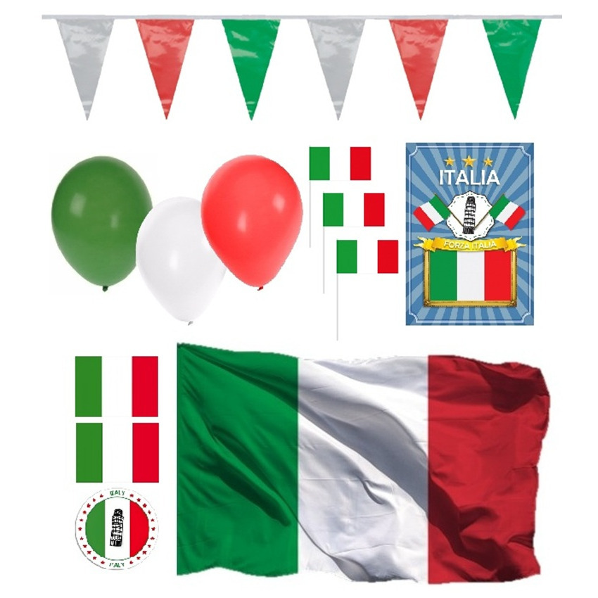 Italiaanse feestartikelen pakket groot