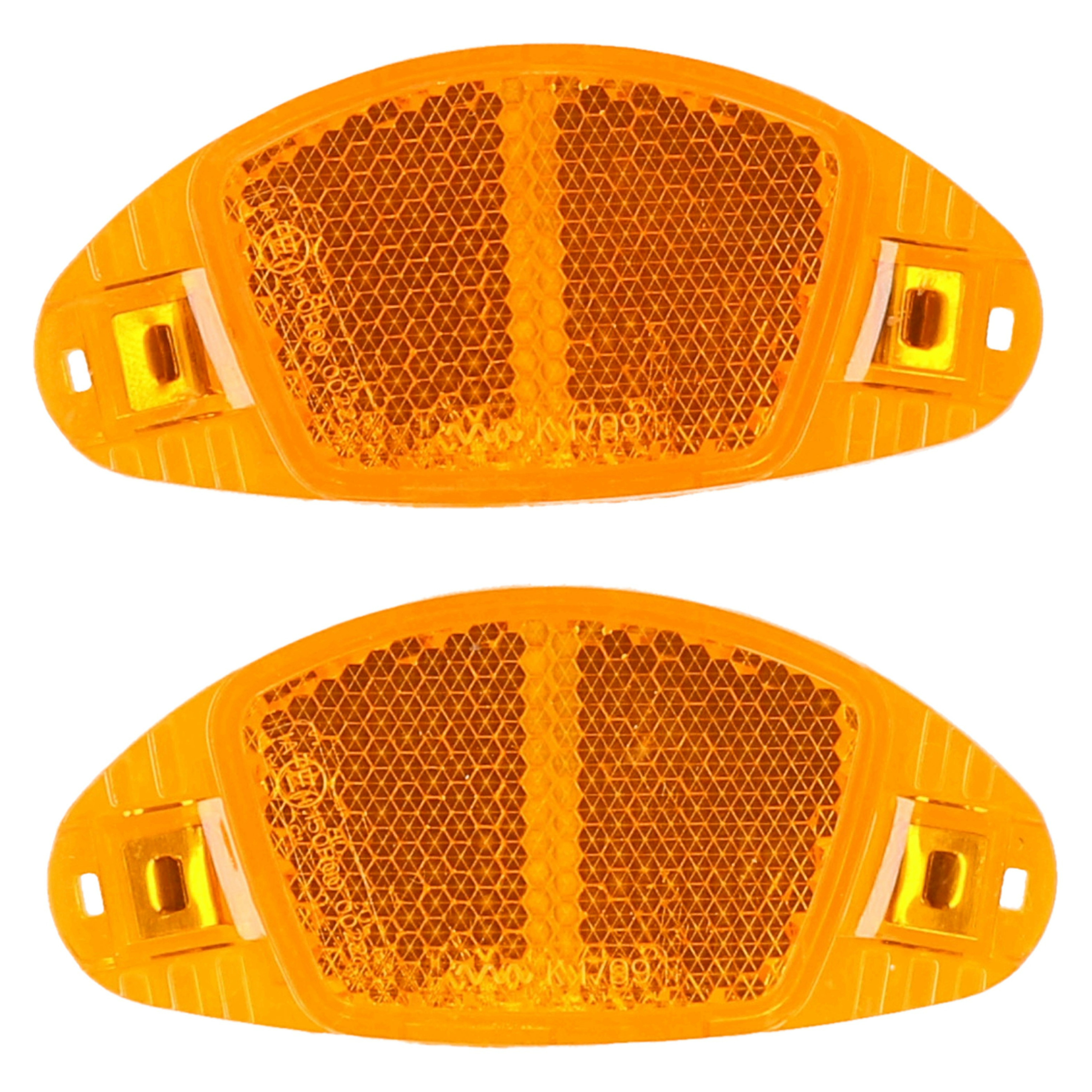 Spaakreflectoren/fietsreflectoren - oranje - 2x stuks - Fiets accessoires - veiligheid