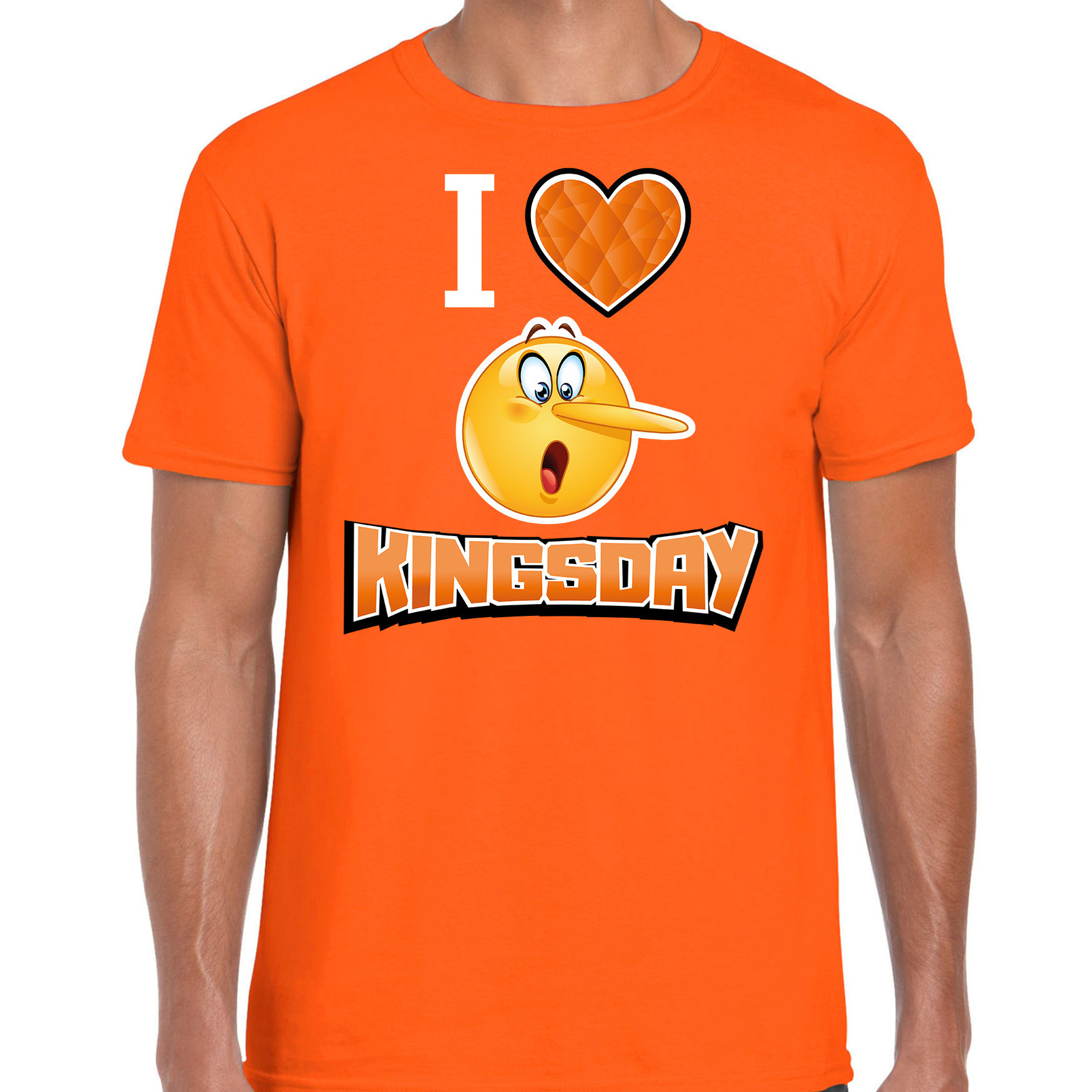 Oranje Koningsdag t-shirt - I love kingsday - voor heren