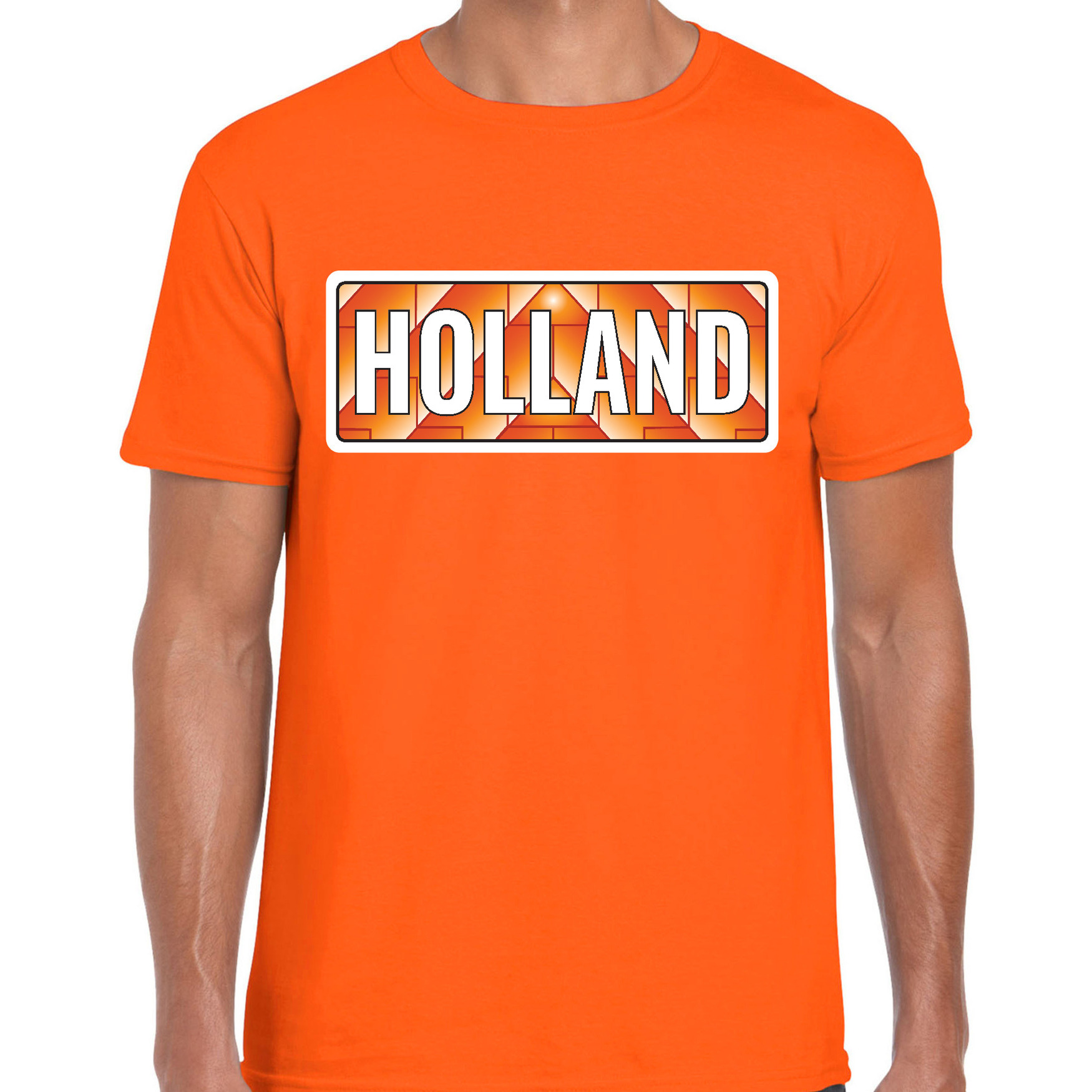 Holland / Nederland supporter t-shirt oranje voor heren