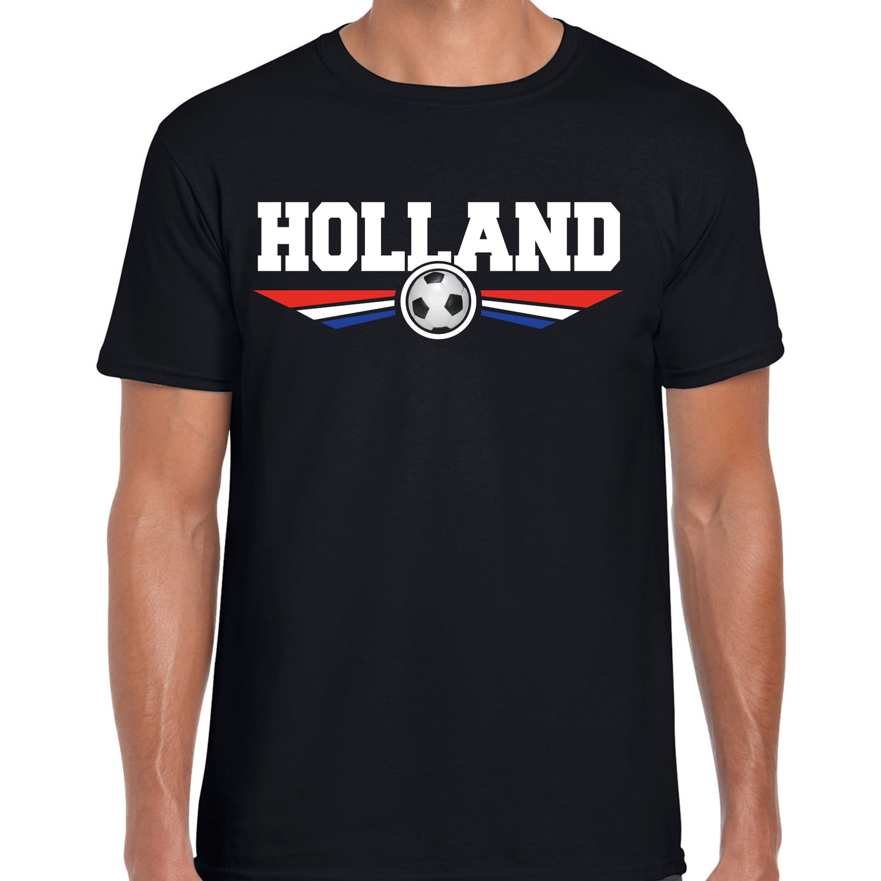 Holland landen / voetbal t-shirt zwart heren