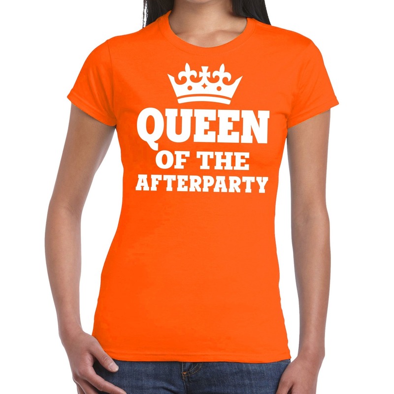 Oranje Queen of the afterparty shirt dames