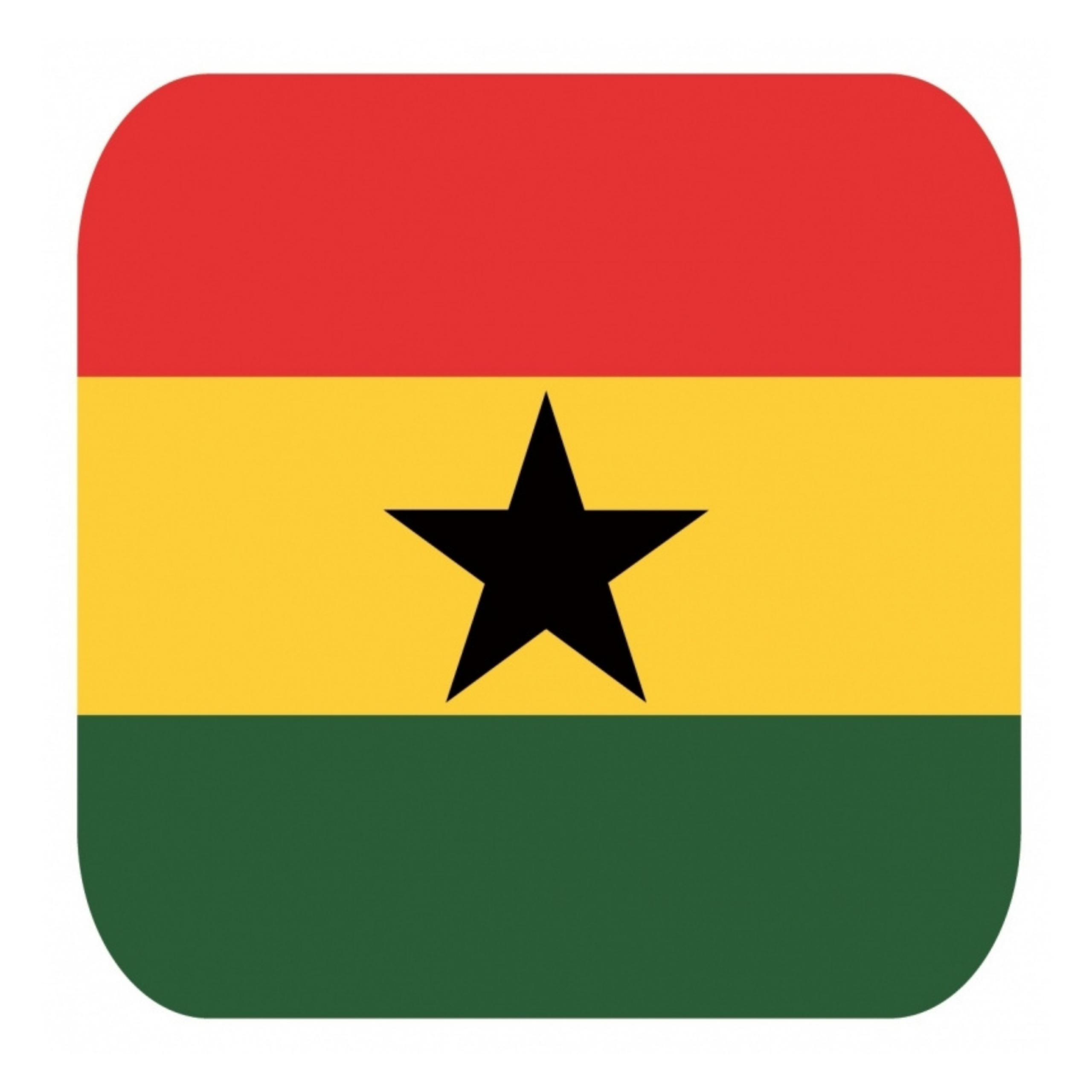 Bierviltjes Ghana - 15x stuks - Afrika - landen thema - vierkant - 9 x 9 cm