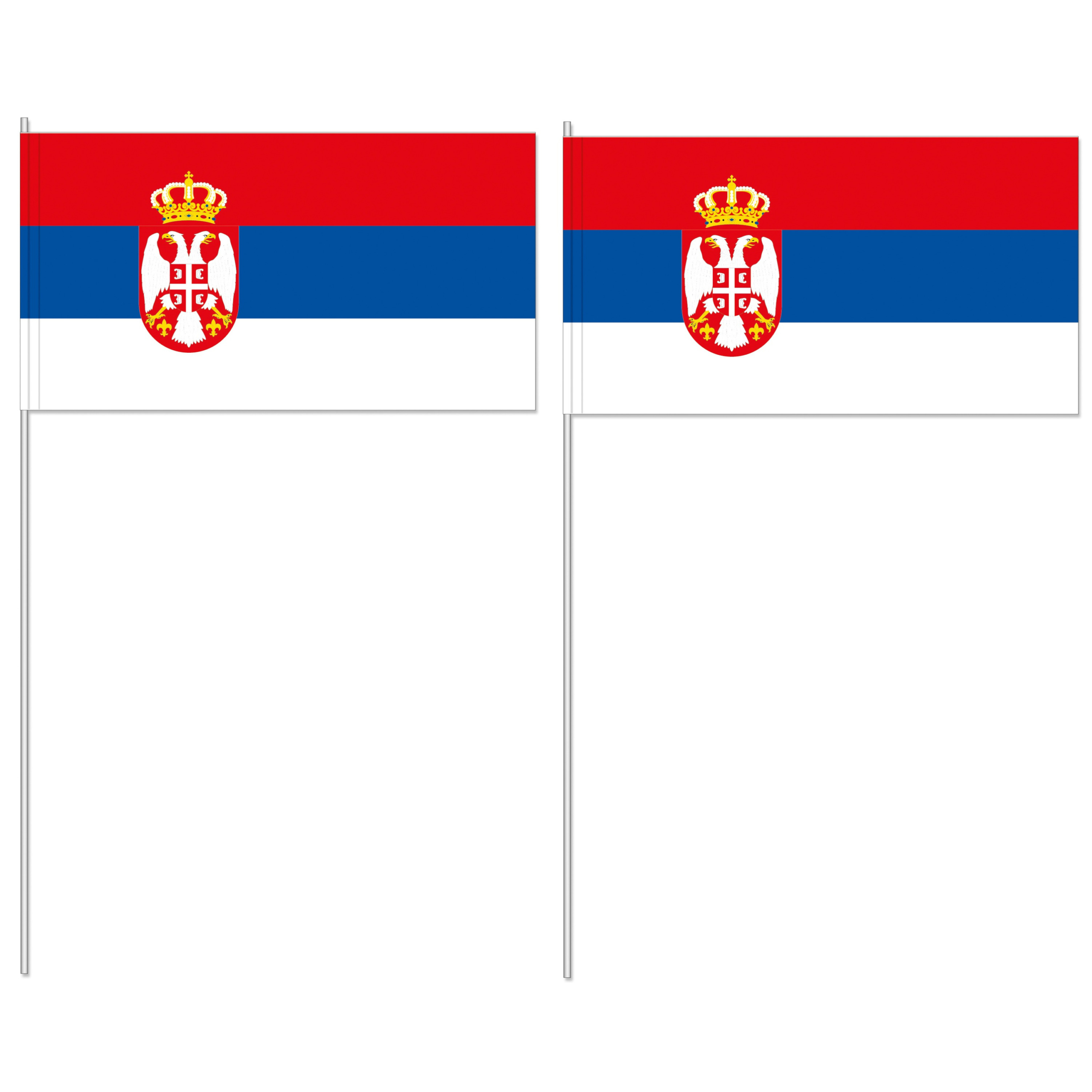 Zwaaivlaggetjes Servi? - 12 x 24 cm - handvlaggetjes - versiering - Servische feestartikelen