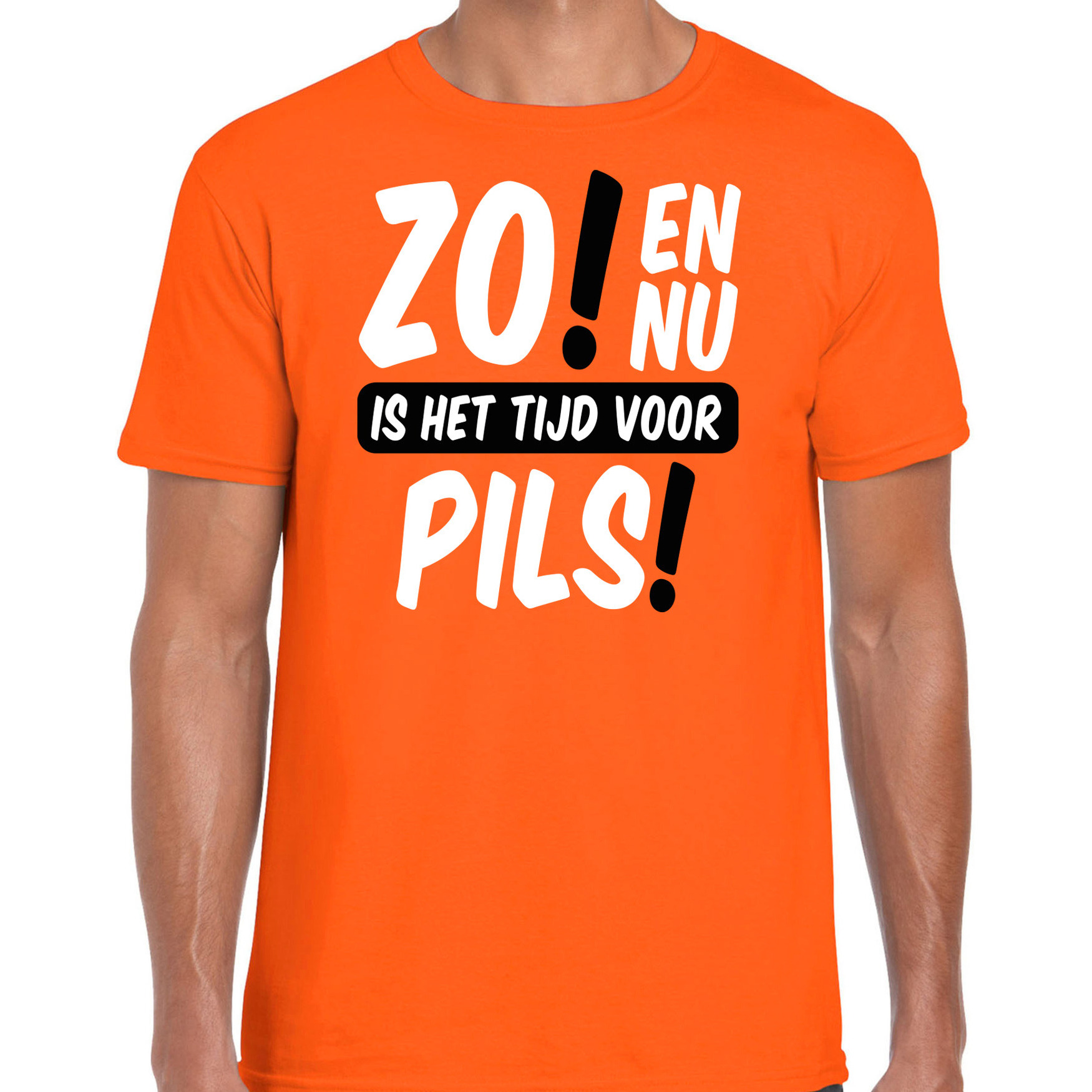 Koningsdag T-shirt voor heren - tijd voor pils - oranje - bier - feestkleding