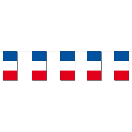 Frankrijk slinger - 4 meter - papier - Franse versiering - vlaggetjes - landen decoratie