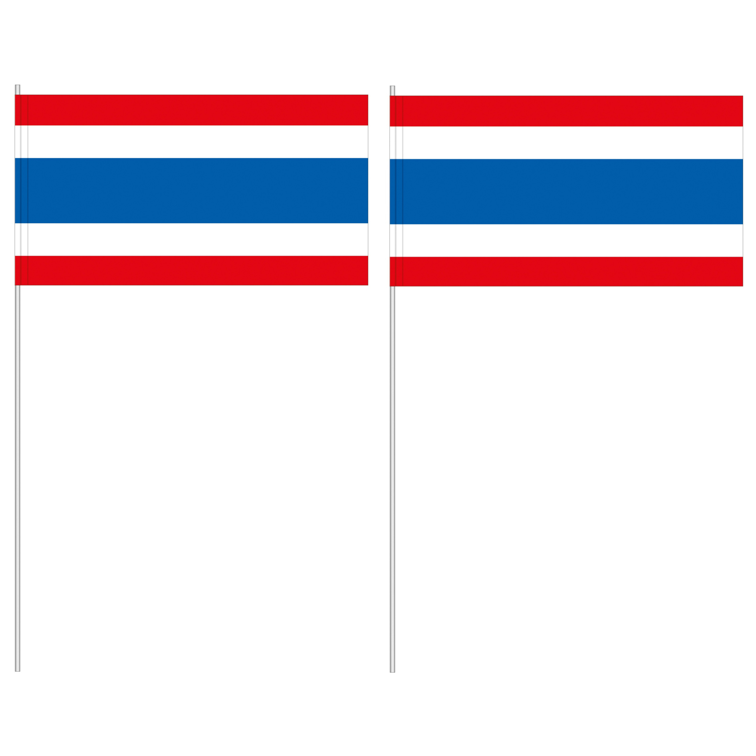 10 stuks papieren zwaaivlaggetjes Thailand 12 x 24 cm