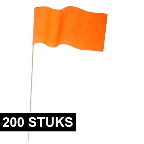 200x Holland zwaaivlaggetje papier