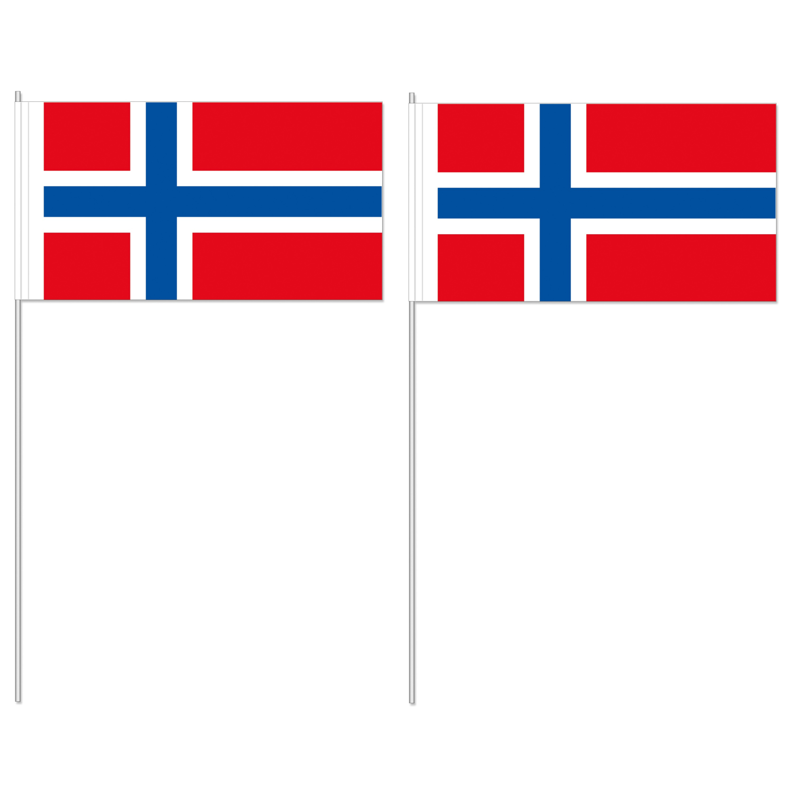 10 papieren zwaaivlaggetjes Noorwegen