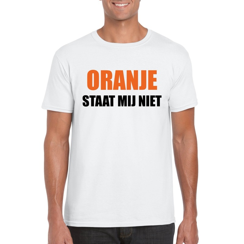 Oranje staat mij niet t-shirt wit heren
