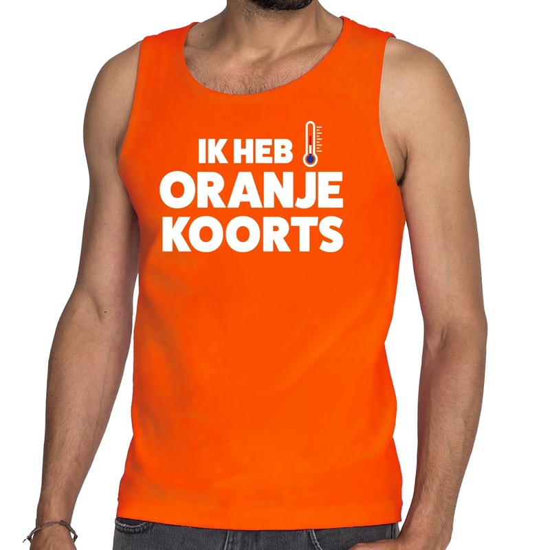 Koningsdag Oranje koorts tanktop / mouwloos shirt oranje heren
