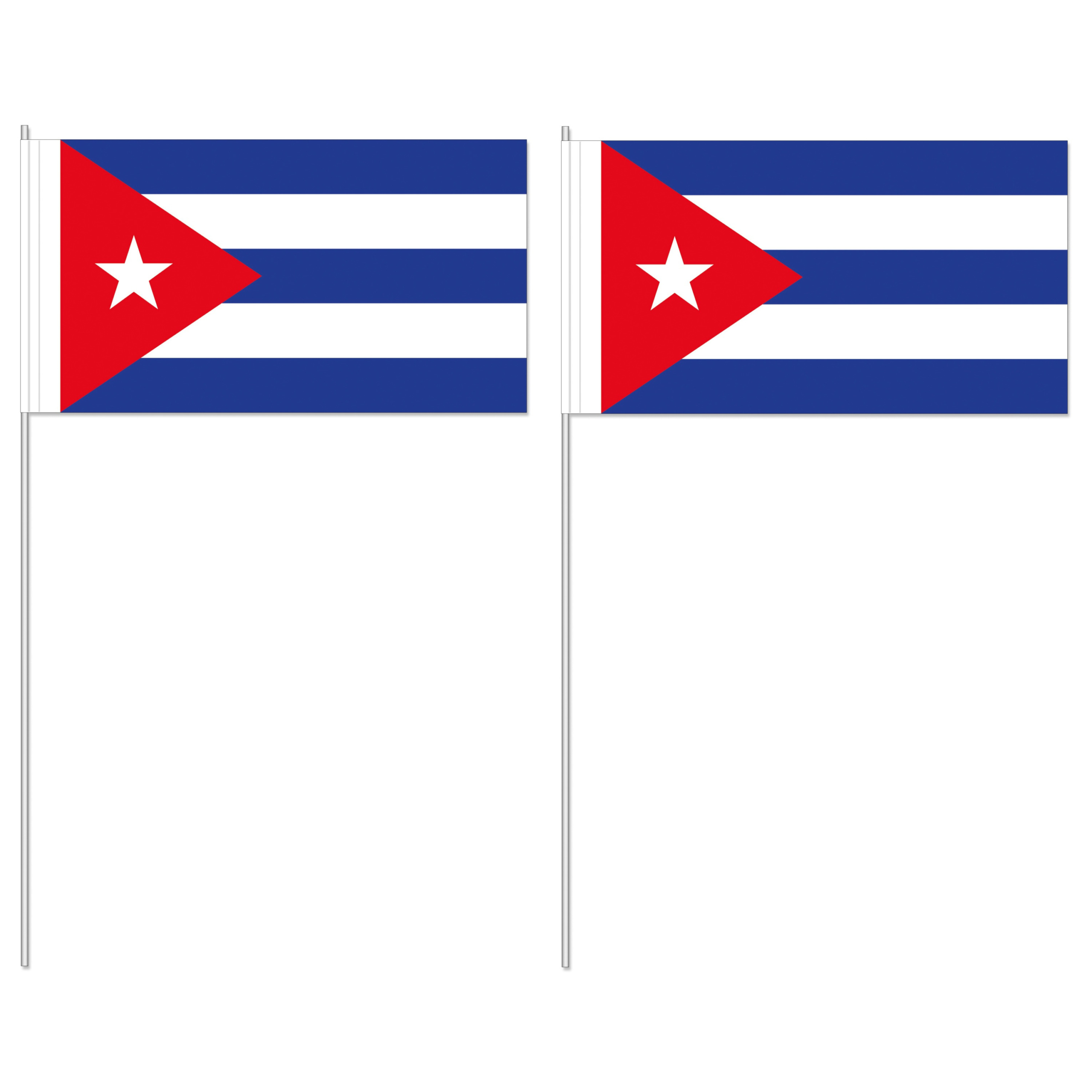 Zwaaivlaggetjes Cuba - 10x - 12 x 24 cm - plastic/papier - landen versiering - supporters
