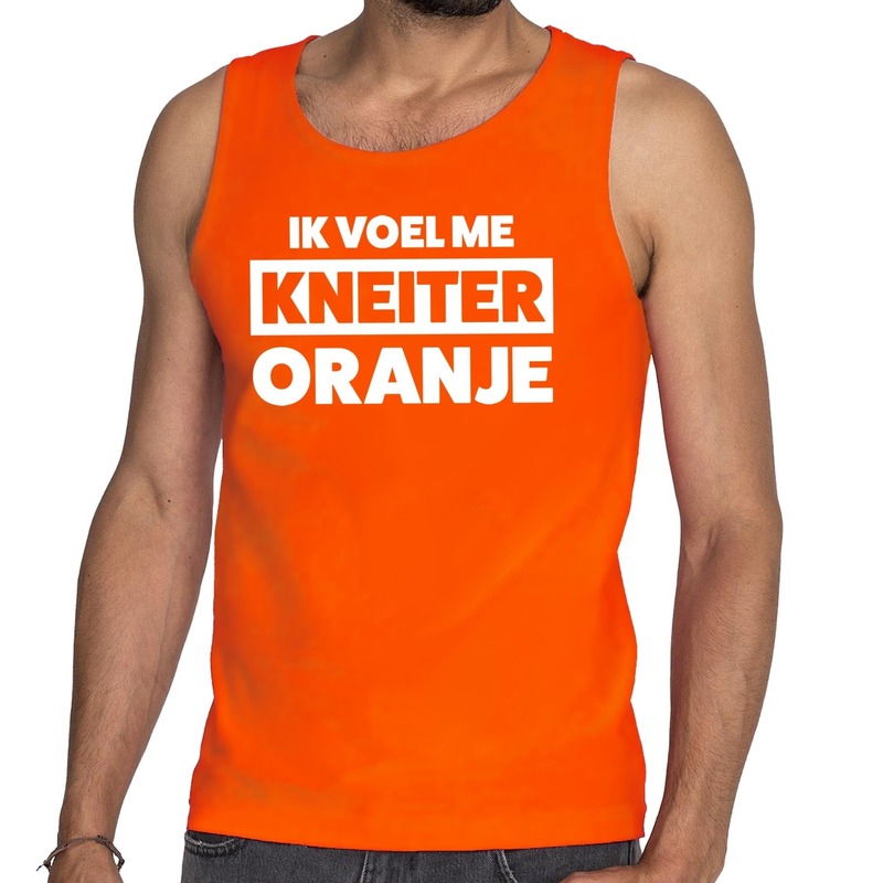 Kneiter oranje Koningsdag tanktop / mouwloos shirt oranje heren