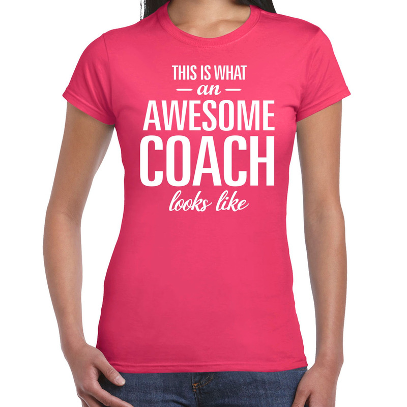 Awesome coach cadeau t-shirt roze dames