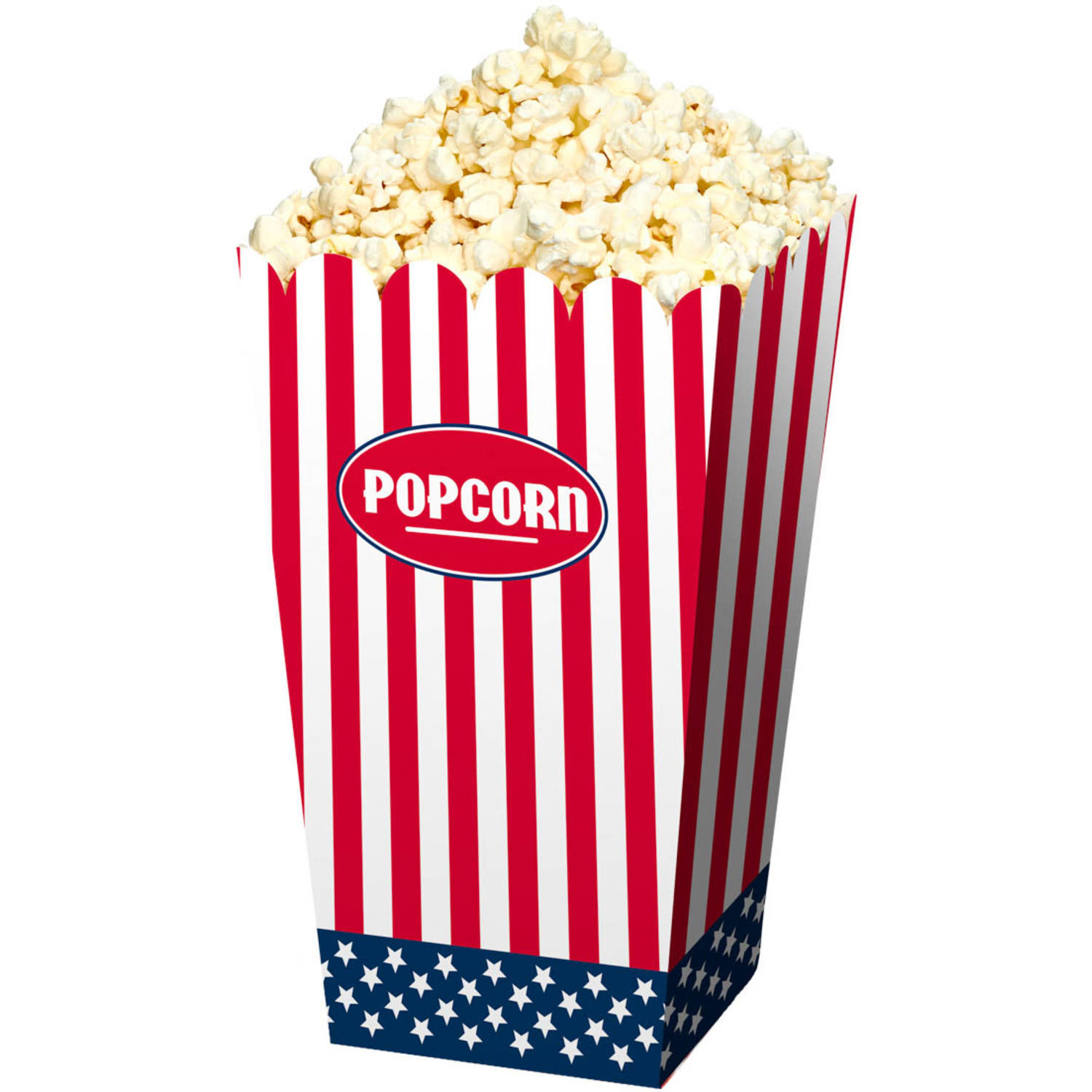 Amerikaanse popcorn en snoep serveer bakjes - 4x stuks - 16 x 9 cm - karton