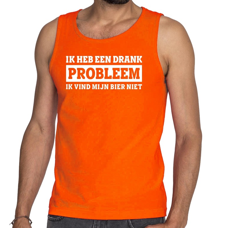 Oranje Ik heb een drankprobleem tanktop / mouwloos shirt voor he