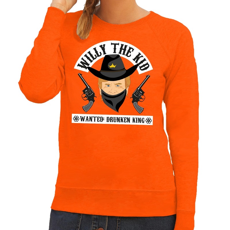 Oranje Koningsdag Willy the Kid sweater dames