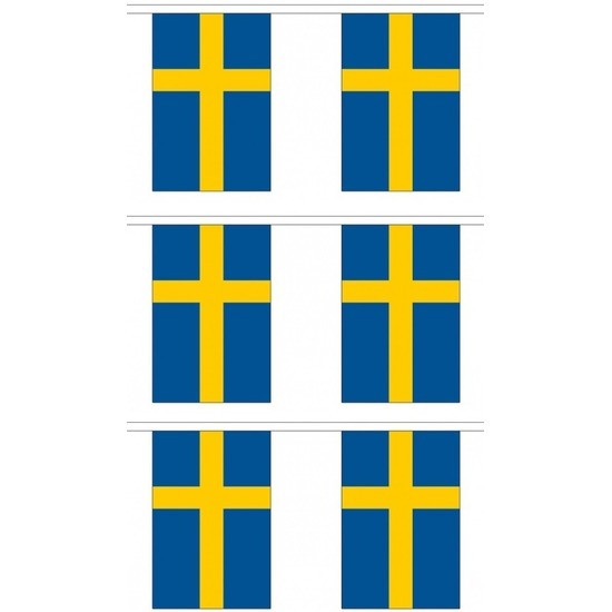 3x Vlaggenlijnen Zweden 3 meter