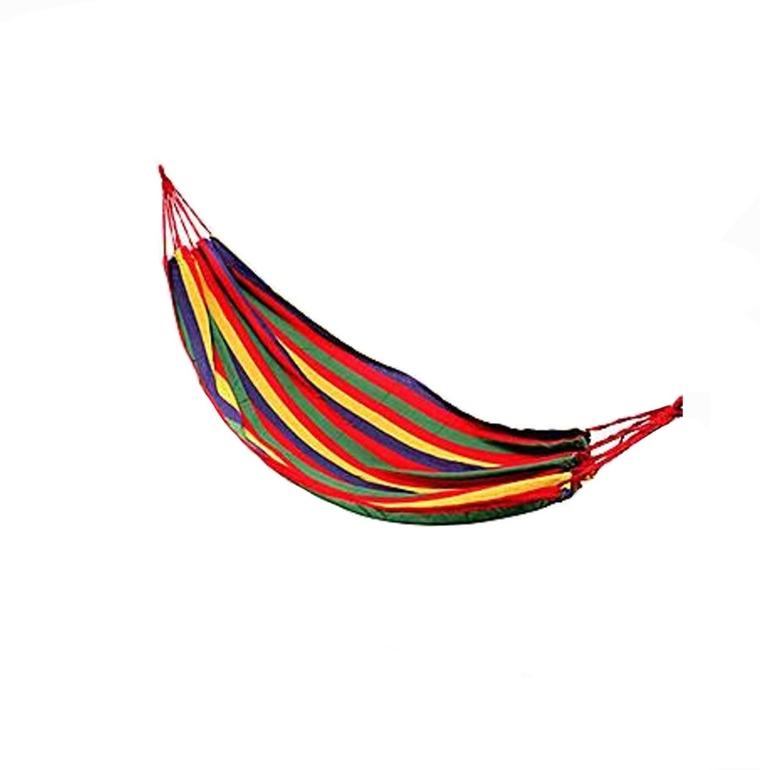 Benson Gestreepte hangmat - rood/geel - 200 x 100 cm - Met opbergtas