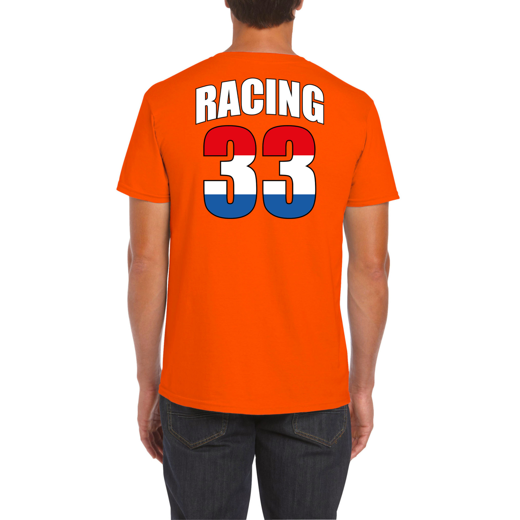 Oranje t-shirt Racing 33 supporter / race fan voor heren