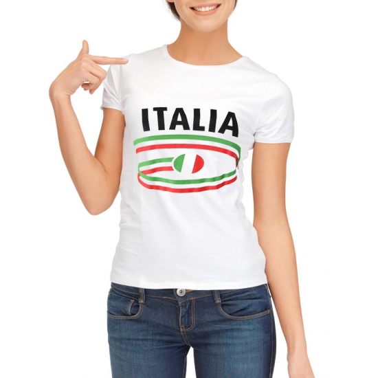 Feestartikelen dames t-shirt vlag Italia