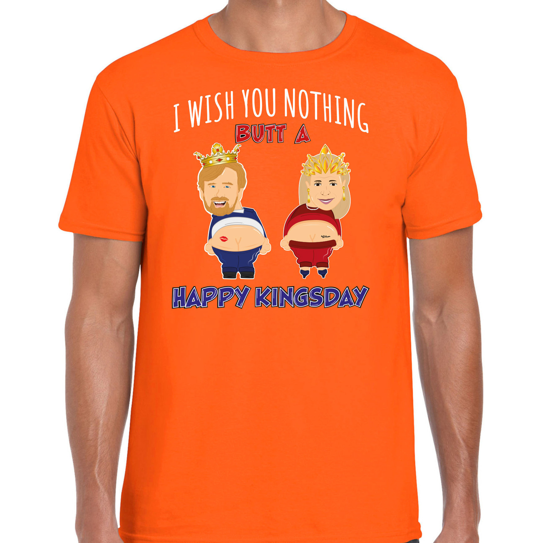 Koningsdag verkleed T-shirt voor heren - Happy Kings day - oranje - feestkleding