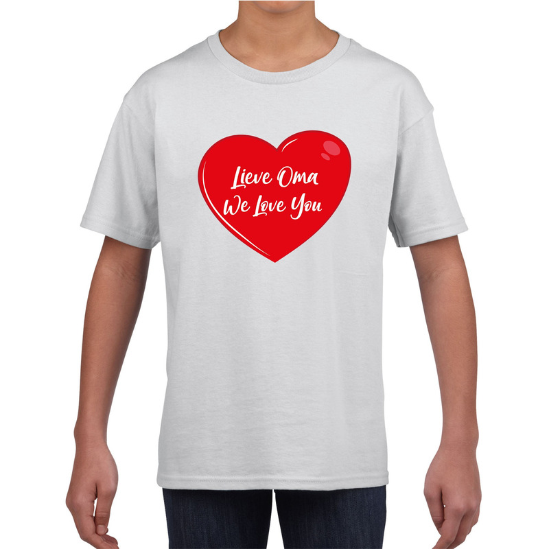 Lieve oma we love you t-shirt wit voor kinderen