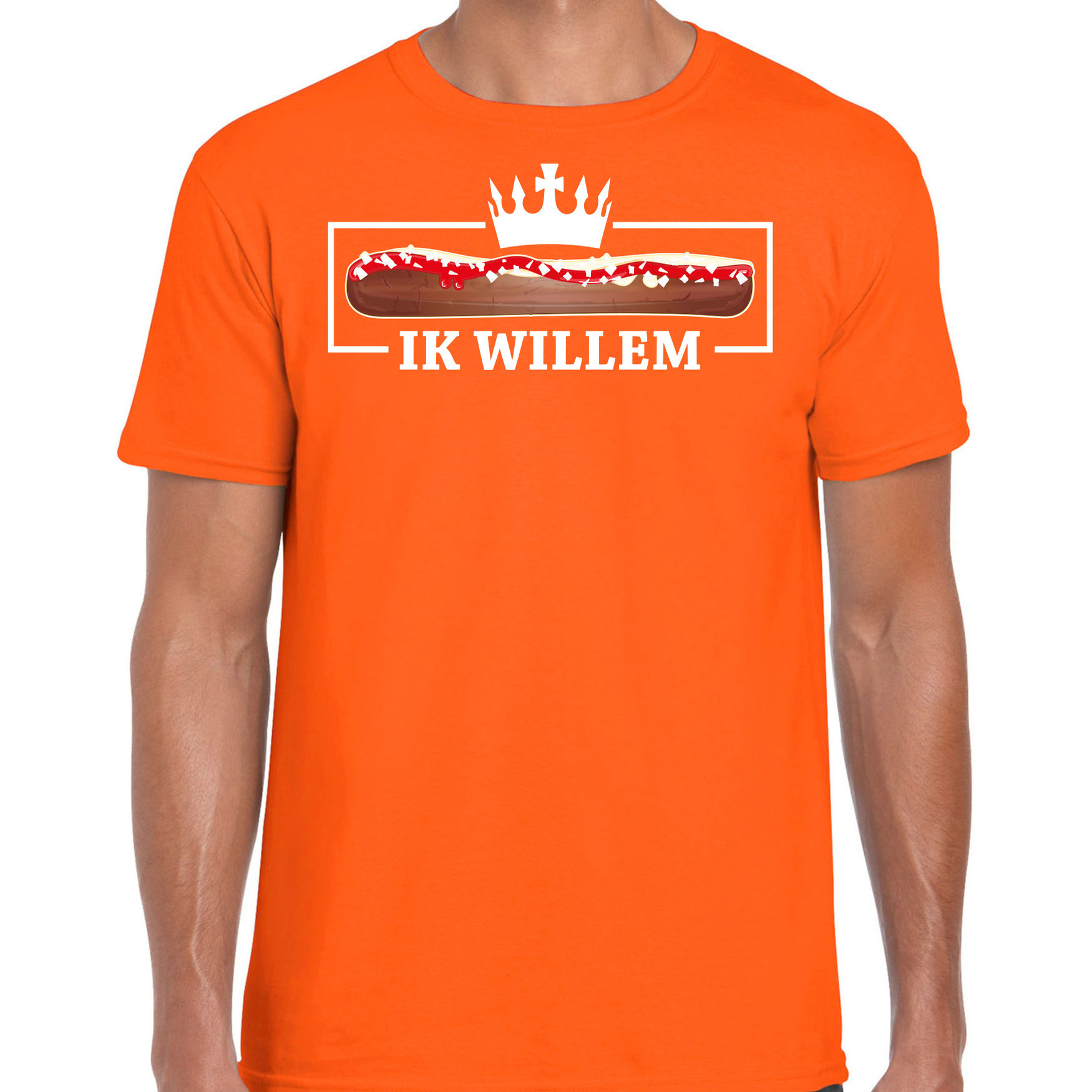 Koningsdag verkleed T-shirt voor heren - frikandel