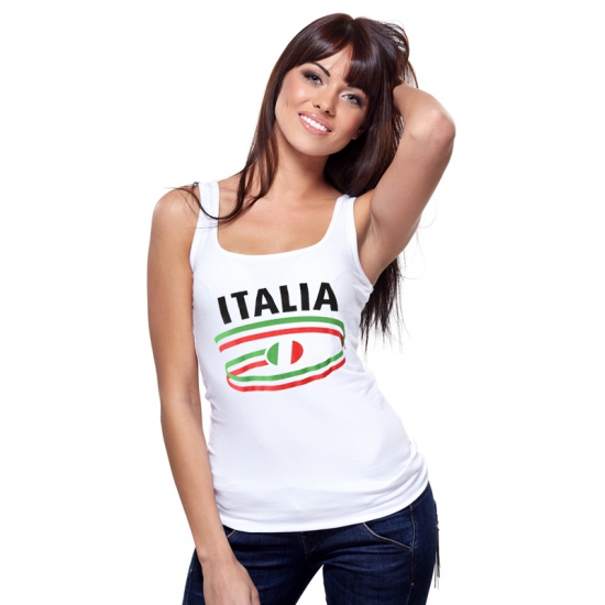 Feestartikelen dames tanktop vlag Italie