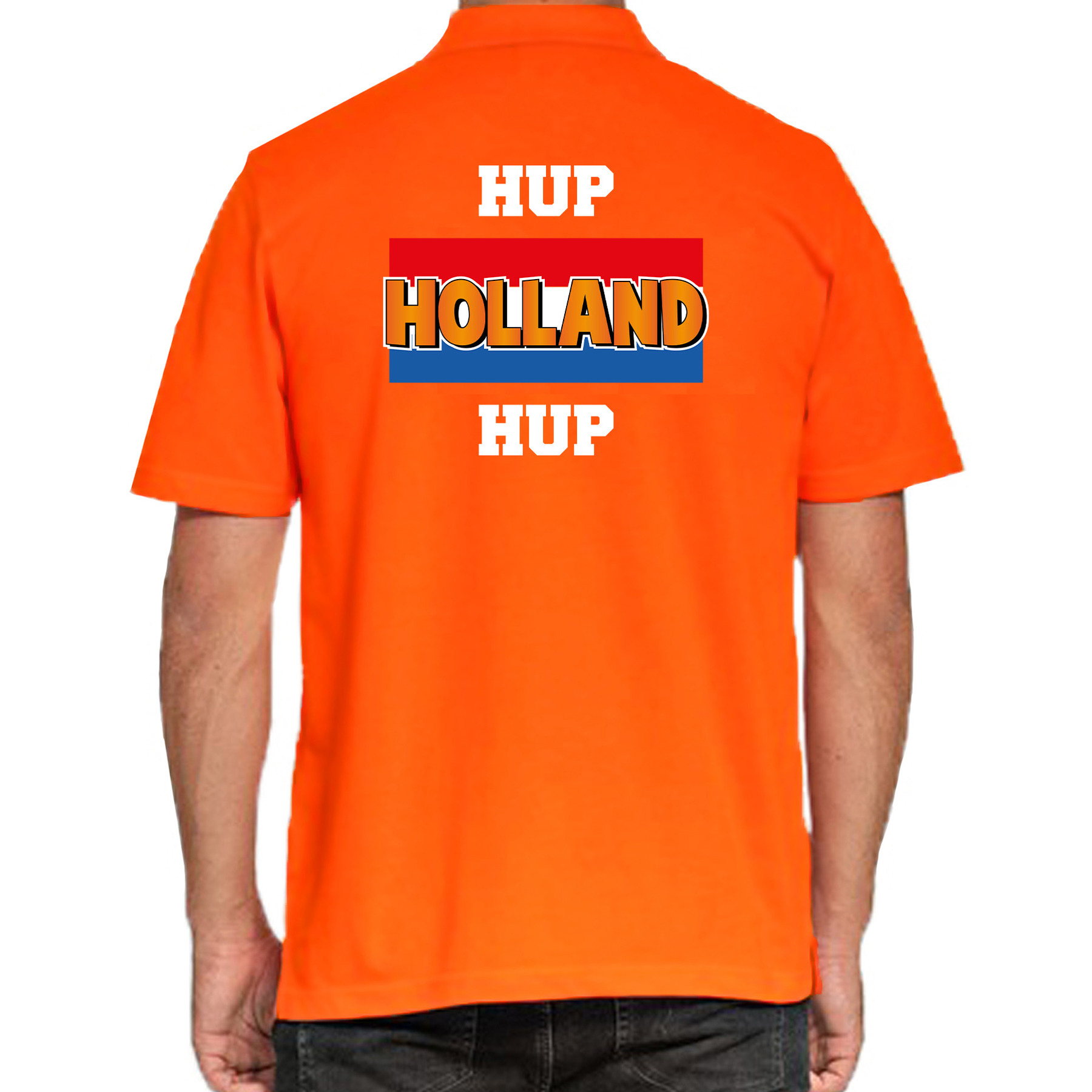 Grote maten oranje polopoloshirt Holland / Nederland supporter hup Holland hup EK/ WK voor heren