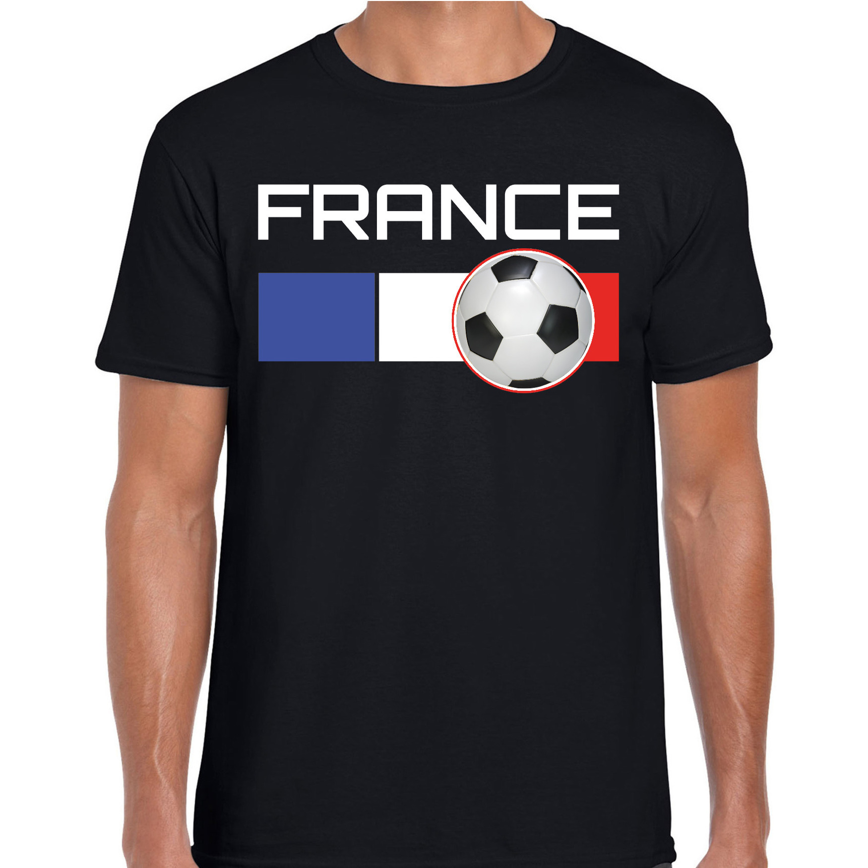 France / Frankrijk voetbal / landen t-shirt zwart heren