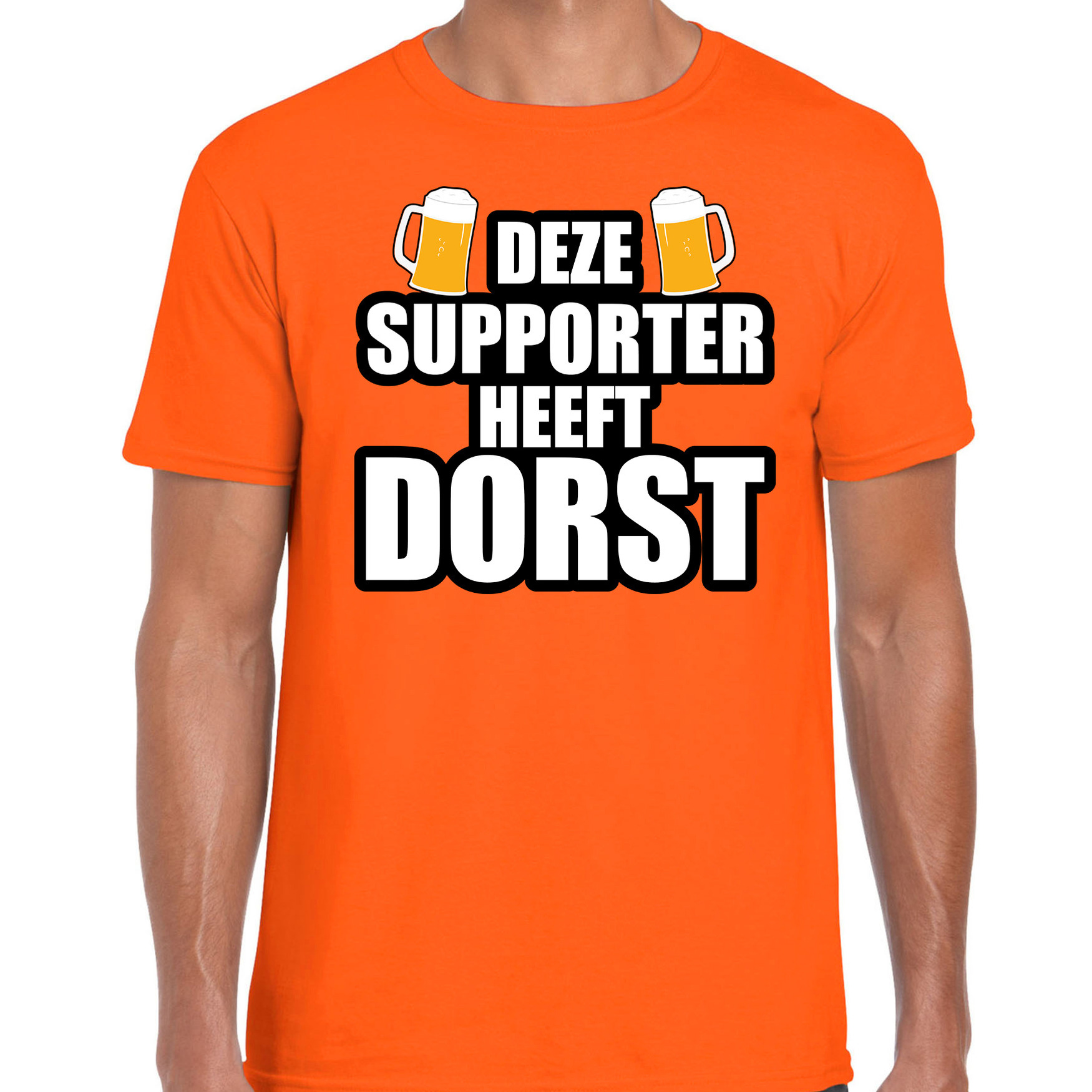 Deze supporter heeft dorst oranje t-shirt Holland / Nederland supporter EK/ WK voor heren