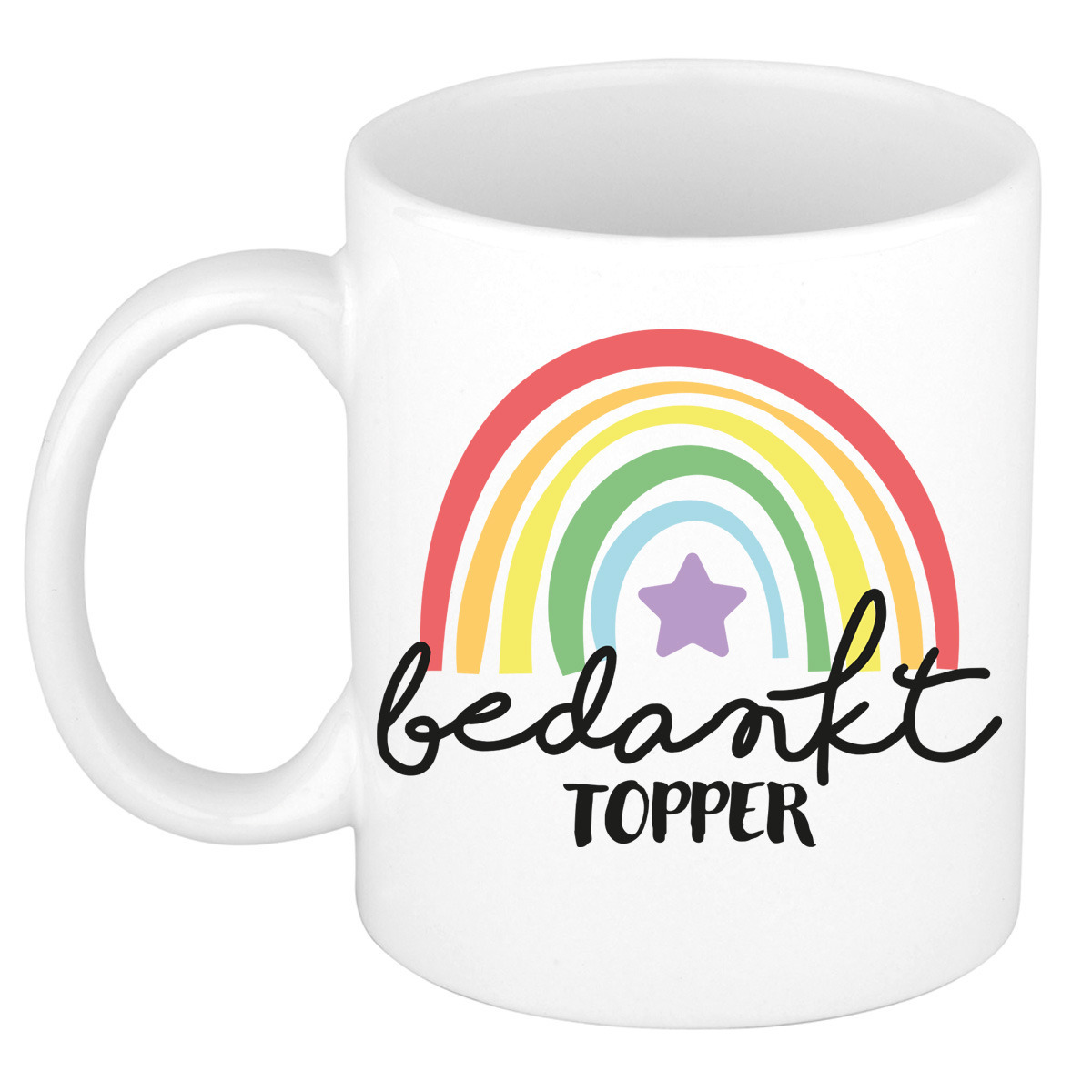 Cadeau mok voor collega - wit - bedankt - afscheid/pensioen - keramiek - 300 ml