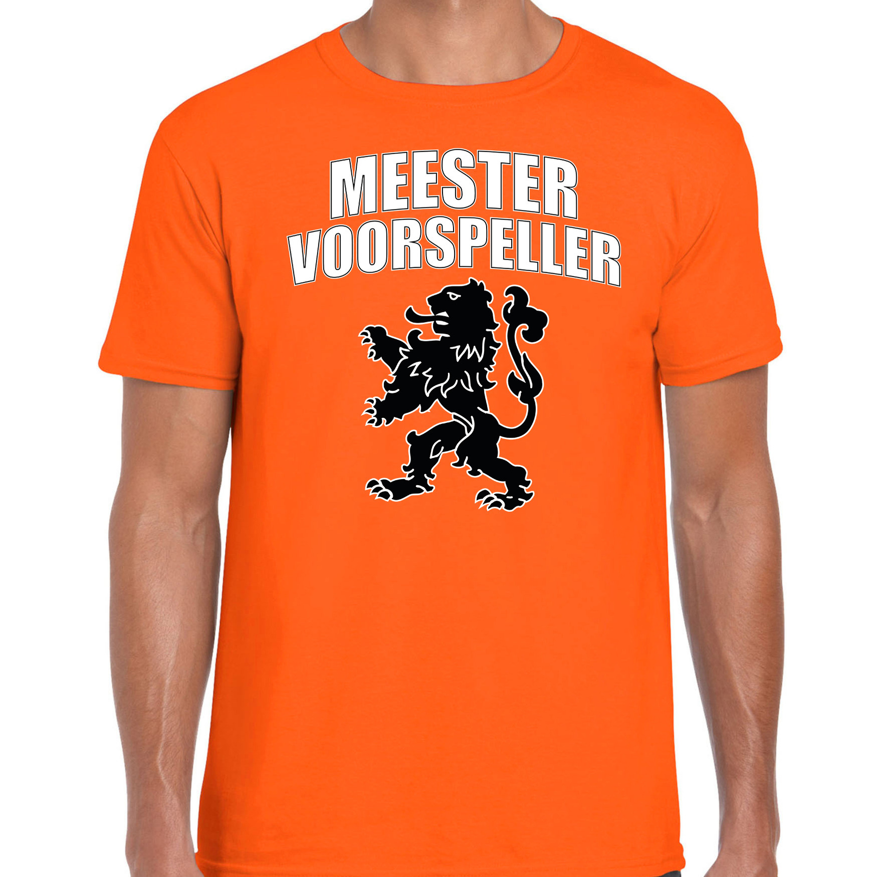Meester voorspeller met leeuw oranje t-shirt Holland / Nederland supporter EK/ WK voor heren