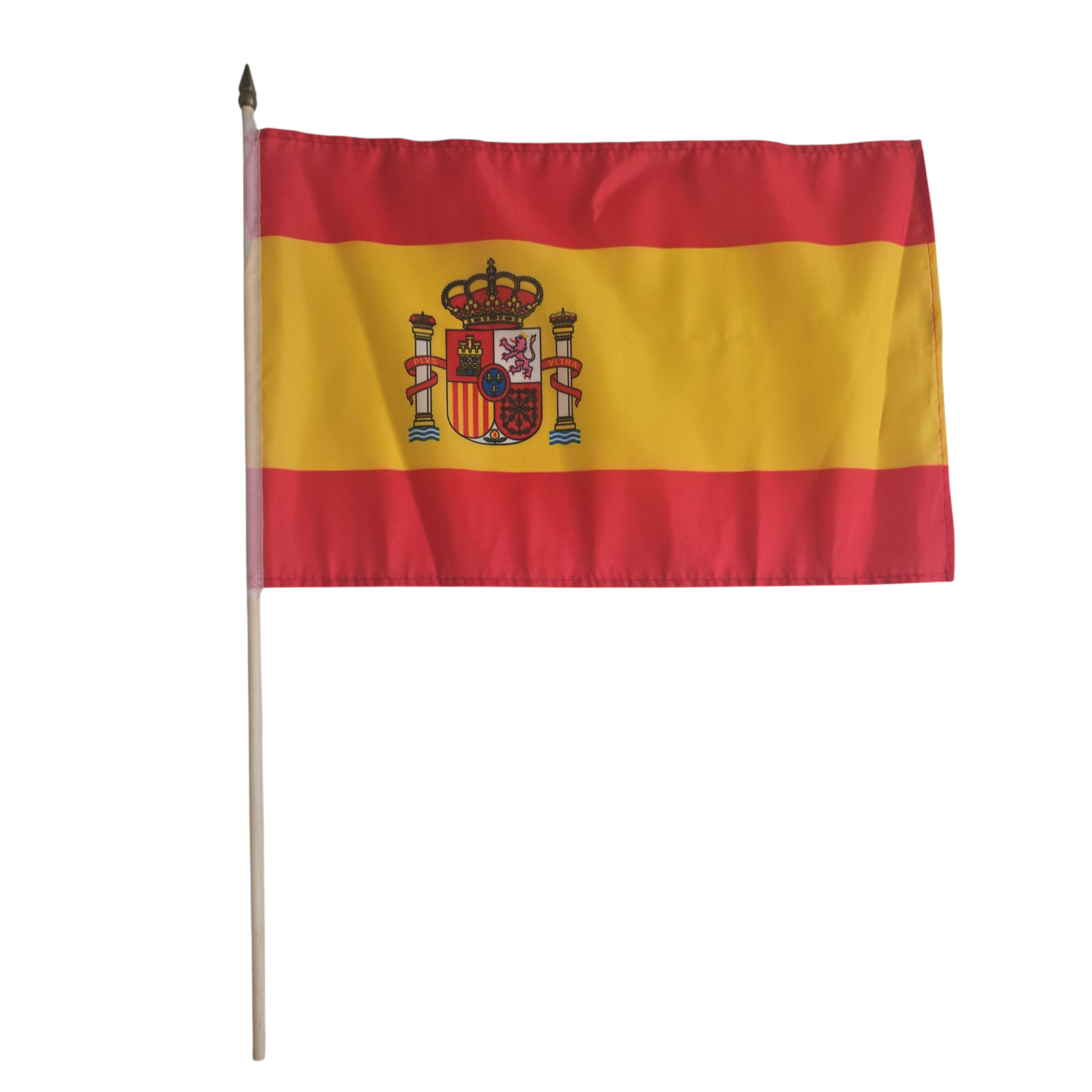 Luxe grote zwaaivlaggen Spanje - 30 x 45 cm - op lange stok - feestartikelen