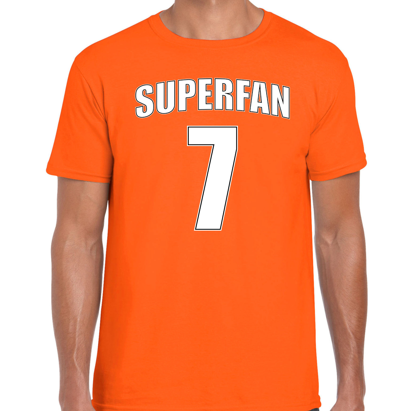 Superfan nummer 7 oranje t-shirt Holland / Nederland supporter EK/ WK voor heren