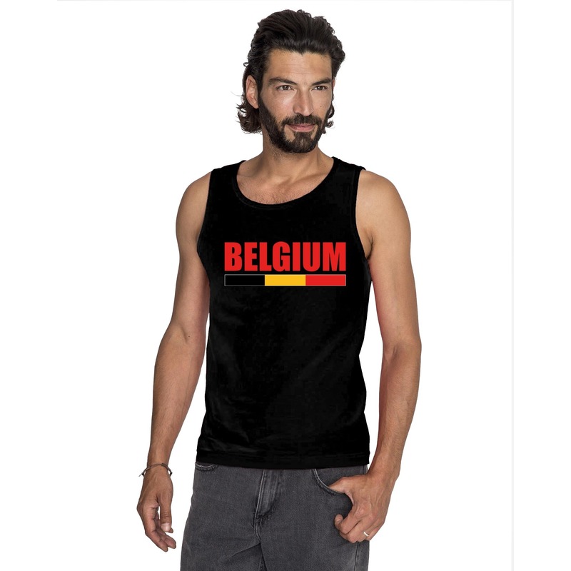 Zwart Belgium supporter singlet shirt/ tanktop heren