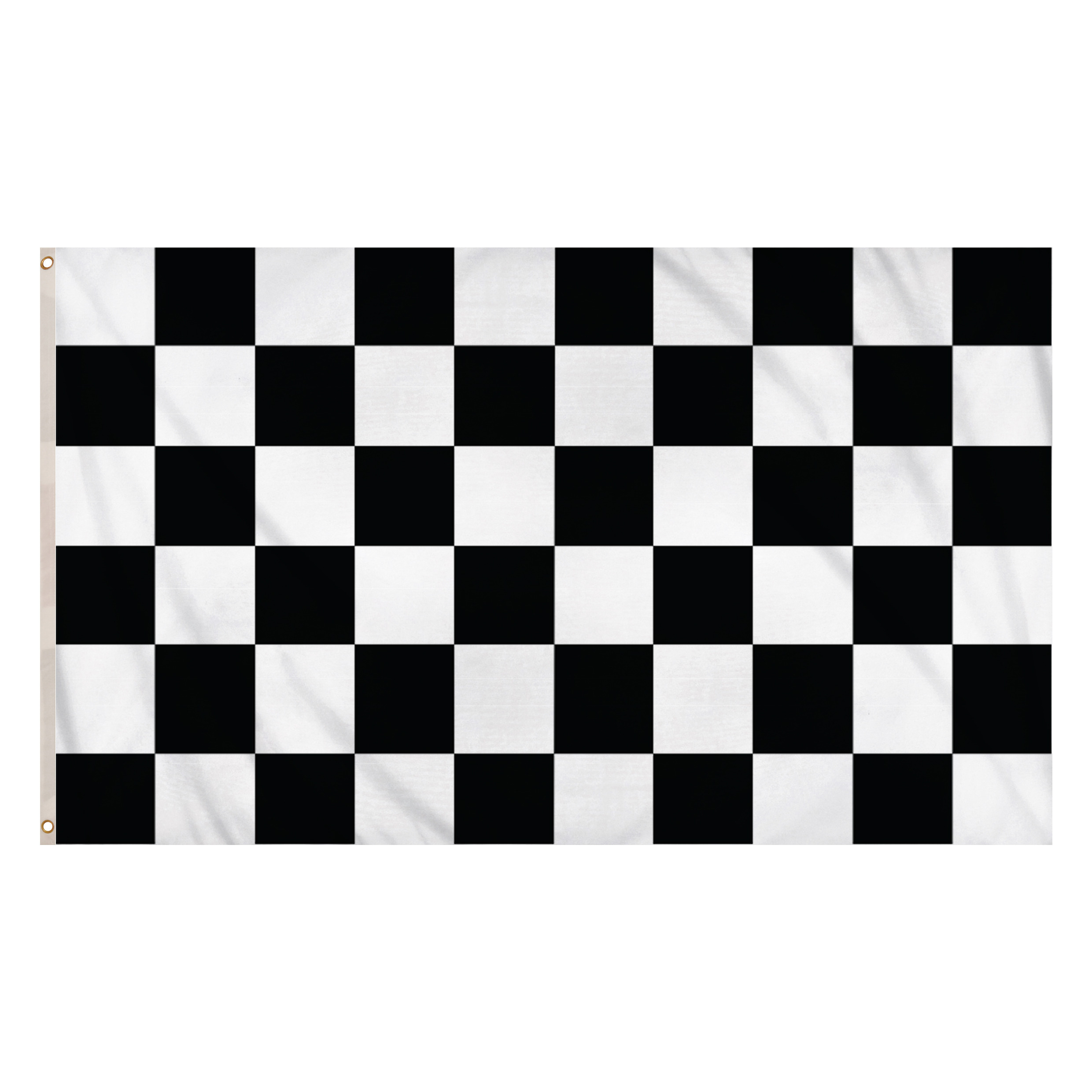 Finish vlag zwart wit met ophangringen 90 x 150 cm