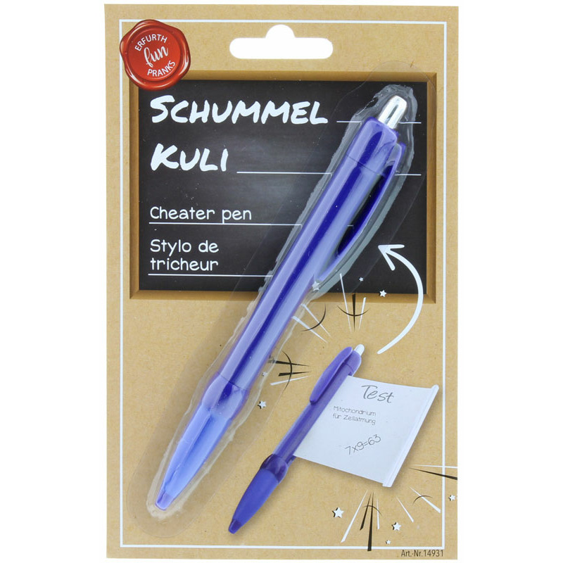 Balpen met spiekbriefje - Fun/fop schoolartikelen - Pennen met spiek briefje