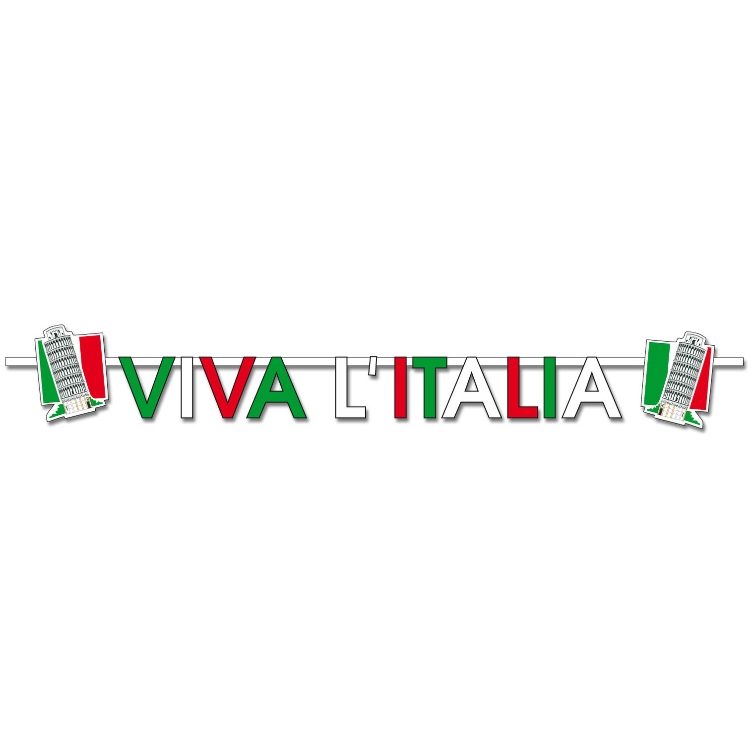 Letterslinger Itali? - 170 x 15 cm - papier/karton - brandvertragend - Italiaans versiering