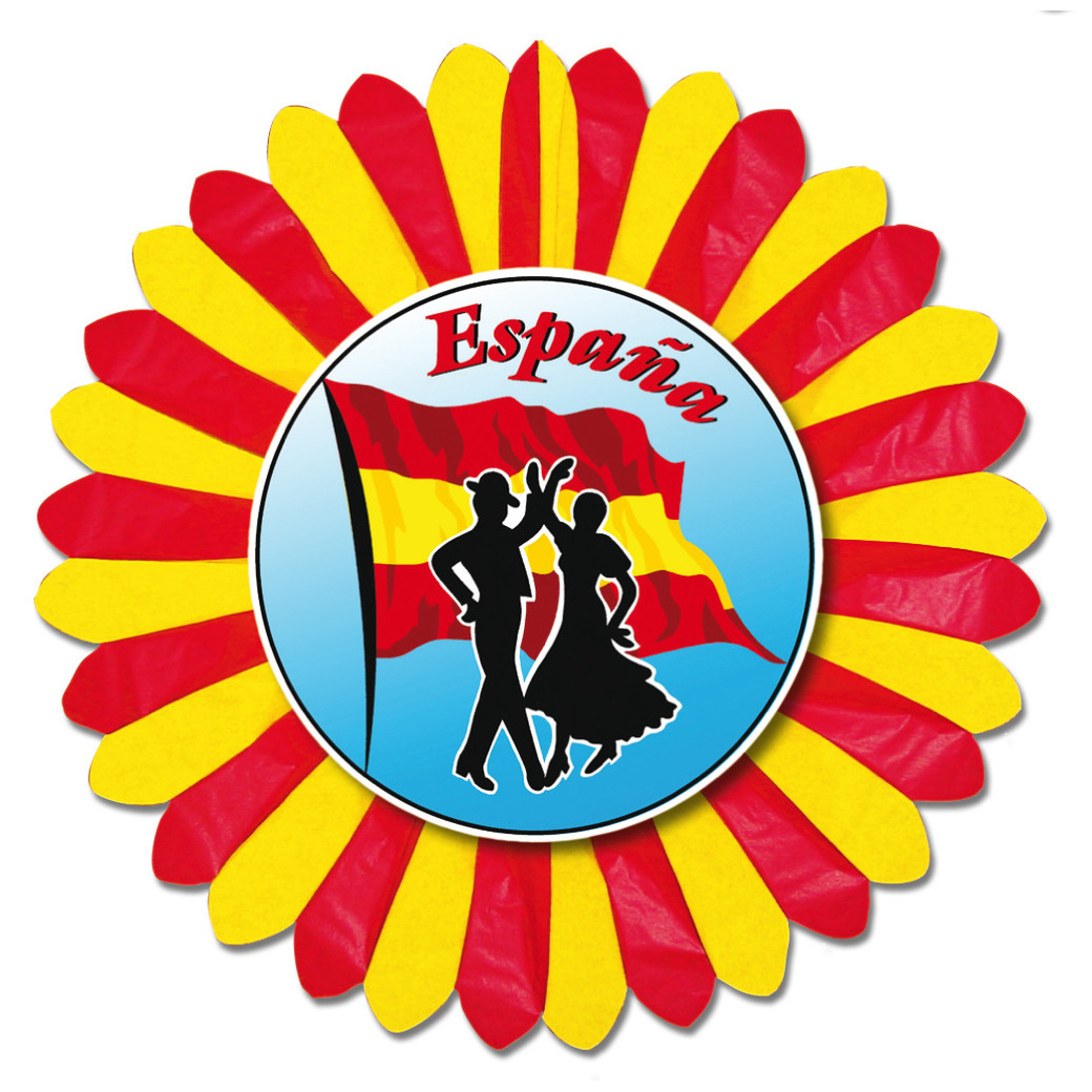 Grote decoratie versiering waaier - Spanje - Dia 60 cm - Feestartikelen - papier