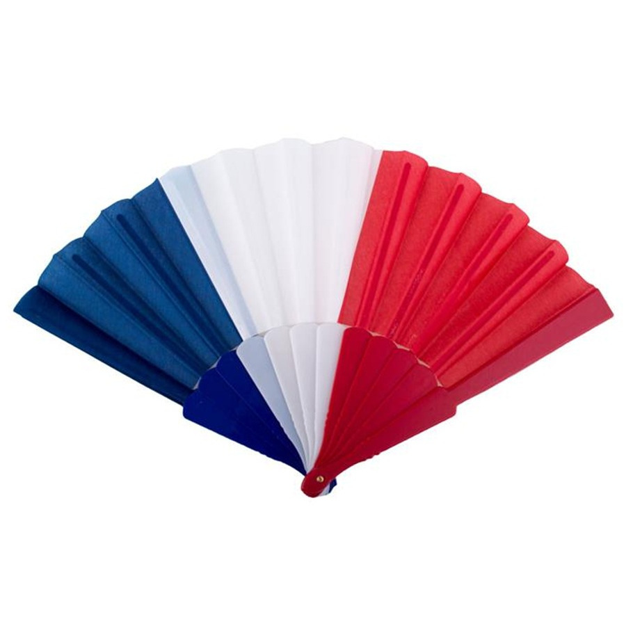 Waaier Franse vlag - Landen thema waaiers - rood/wit/blauw - Frankrijk