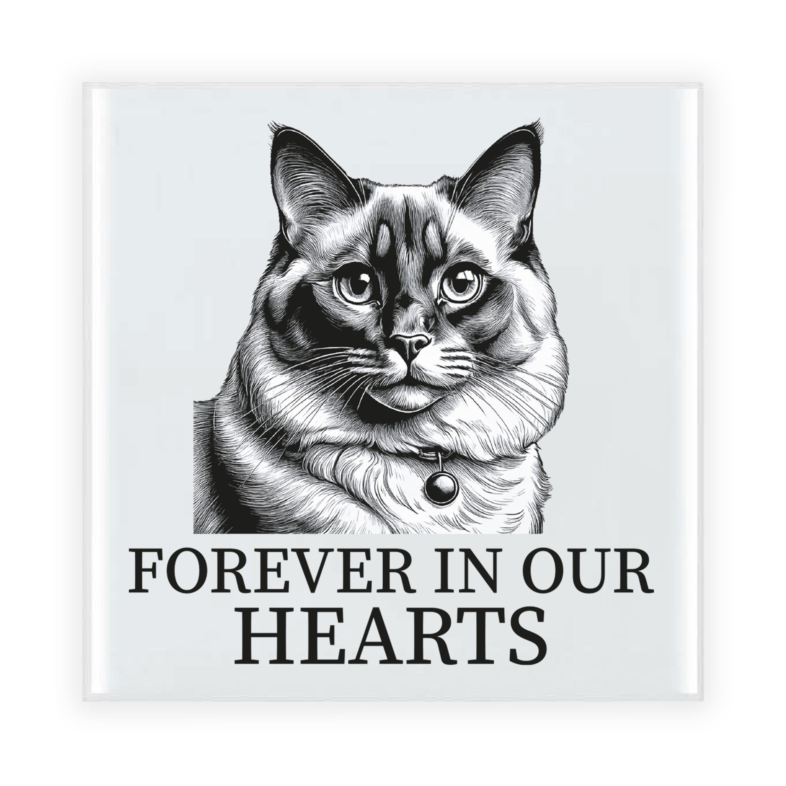 Herdenking cadeau tegel kattenliefhebber - Ragdoll kat/poes - zwart/wit - keramiek - 15 cm